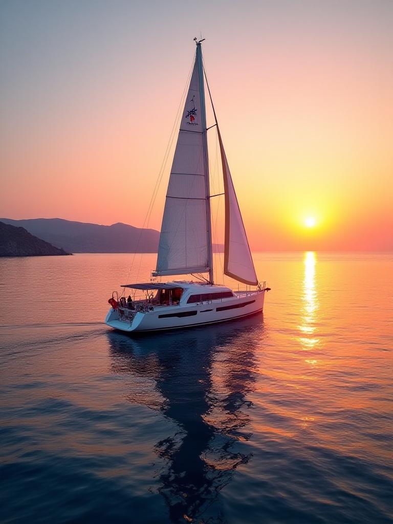 Sunset over a Mediterranean coastal village